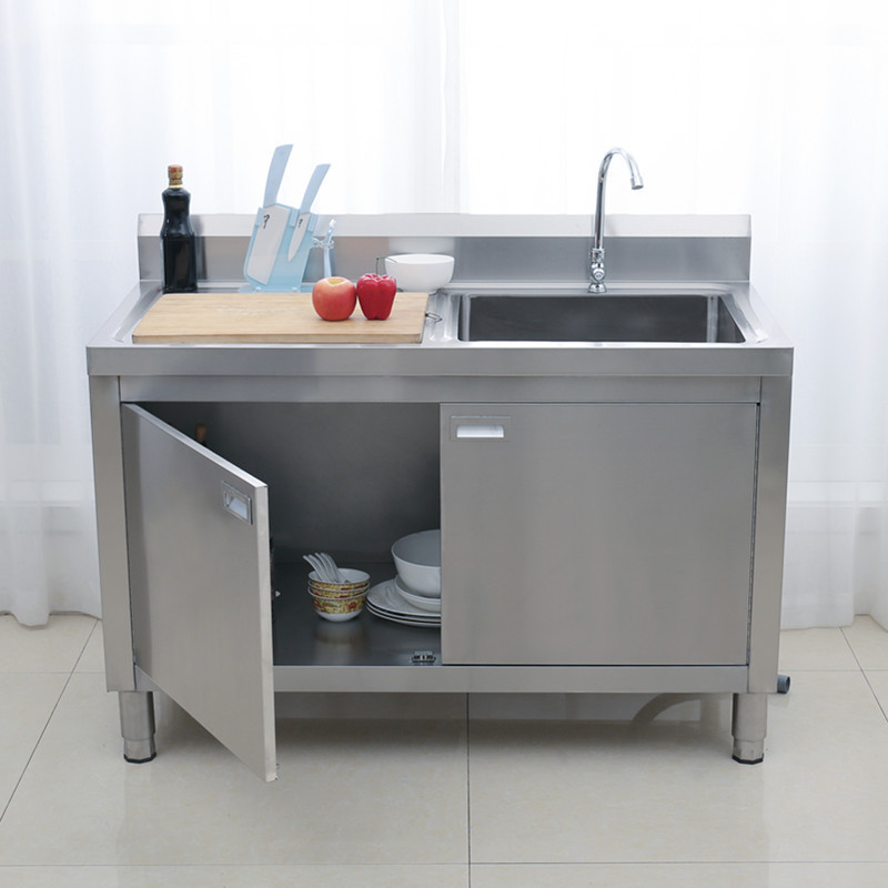 Wholesale Commercial Under Sink Cabinet Stainless Steel Metal Kitchen Sinks Base Cabinet With Faucet