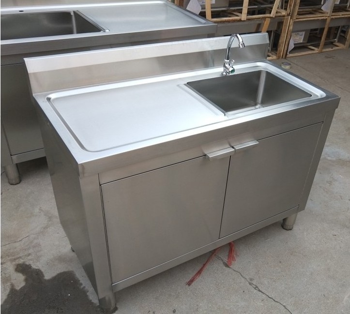 Wholesale Commercial Under Sink Cabinet Stainless Steel Metal Kitchen Sinks Base Cabinet With Faucet