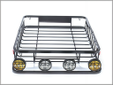 1360mmx1014mmx202mm Roof Rack Rooftop Cargo Carrier Steel Basket with lighting for SUV and Pick Up Trucks - 100kg Capacity