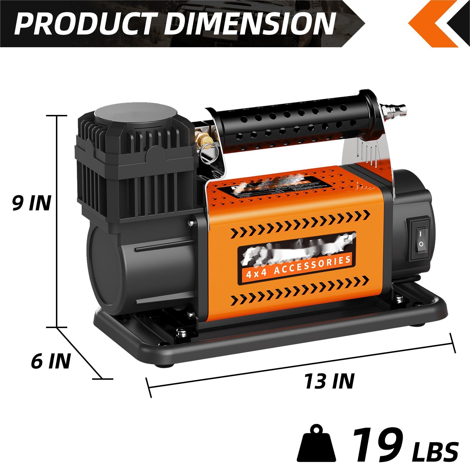 AT-Air Compressor with Digital Pressure Gauge Tire Inflator Kit, 12V Portable Inflator 7.06CFM, Offroad Air Pump for Truck Tire