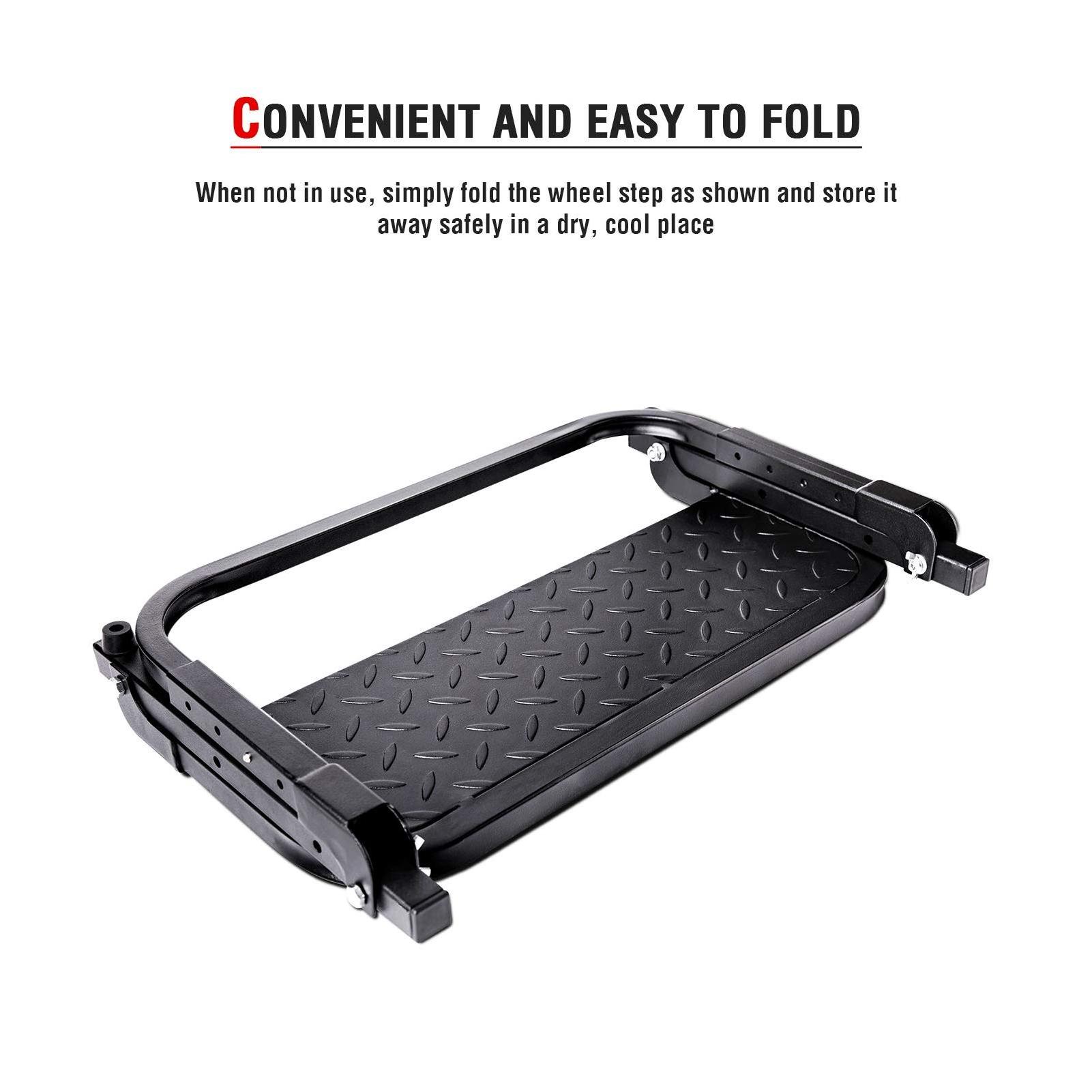 Tire Steps for Pickup Truck, SUV,RVs Adjustable Mounted Auto Step Fits Any Tire from 9'' to 13'', Rated up to 300 lbs