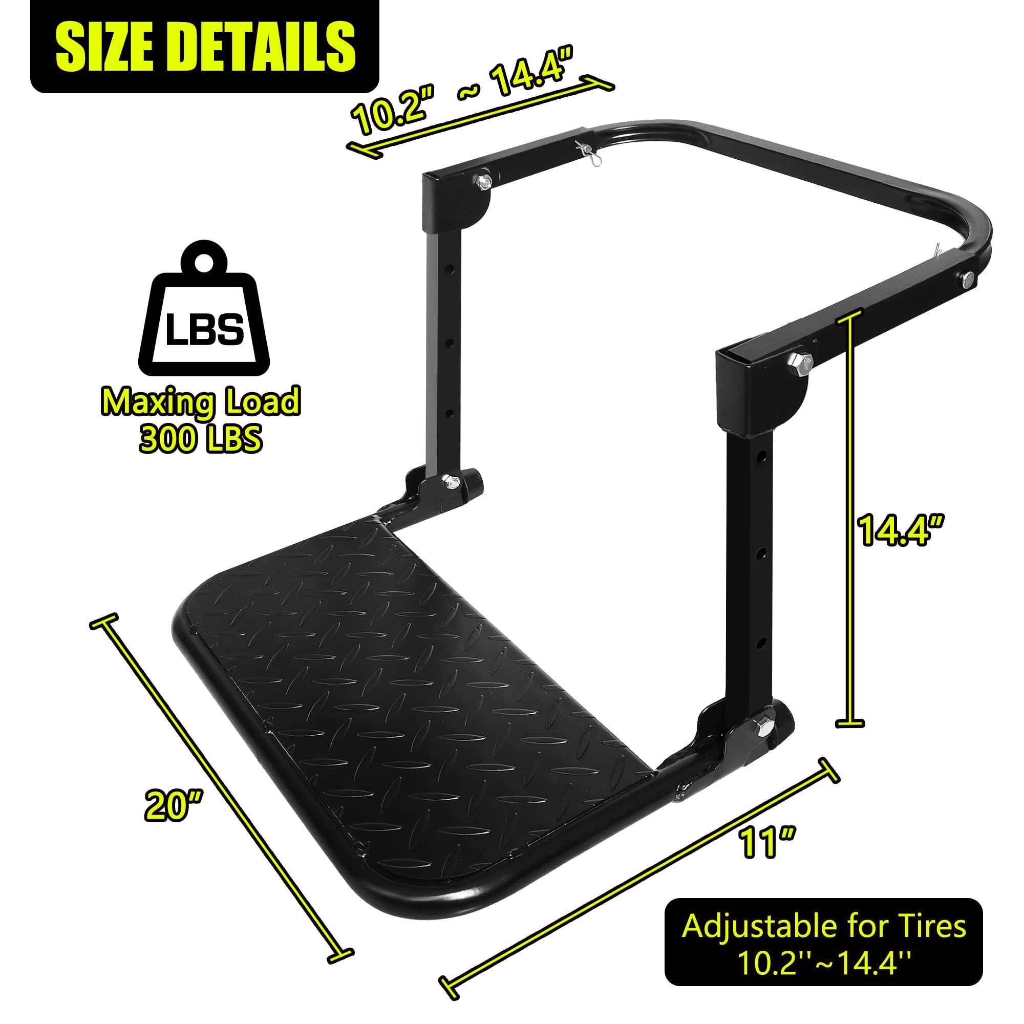 Tire Step for Pickup Truck, SUV, Mounted Auto Step Over Tire Climber Step Fits Tire from 10.2'' to 14.4