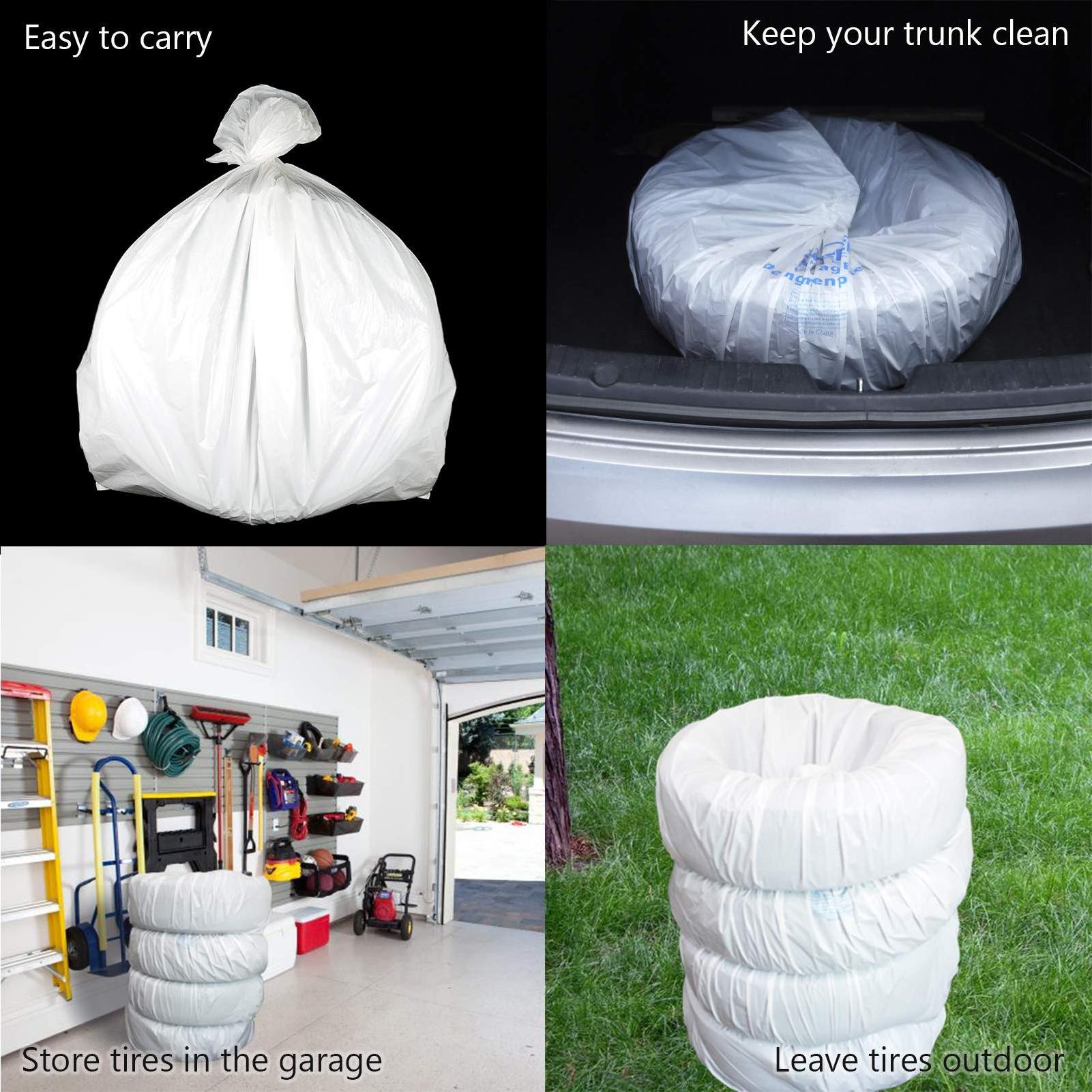 Tire Storage Bags Made of Polyethylene LDPE Plastic Large White plastic tires cover R16 17 18 19 20