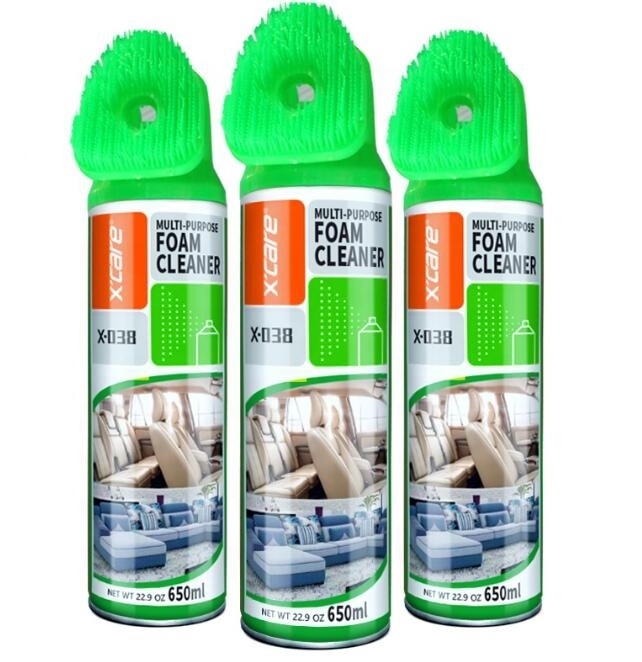 The Newest Upgrade Top Brush with Multi-purpose Foam Cleaner Spray 650ml for Interior Cleaning