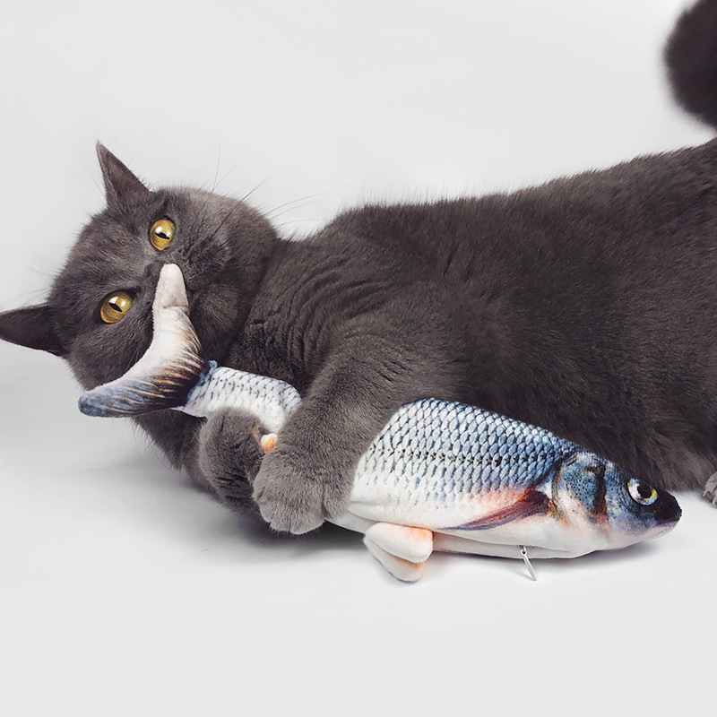 Eco friendly Best robotic electric automatic pet cat fish toys  USB interactive catnip Flopping fish cat motion toy 2020