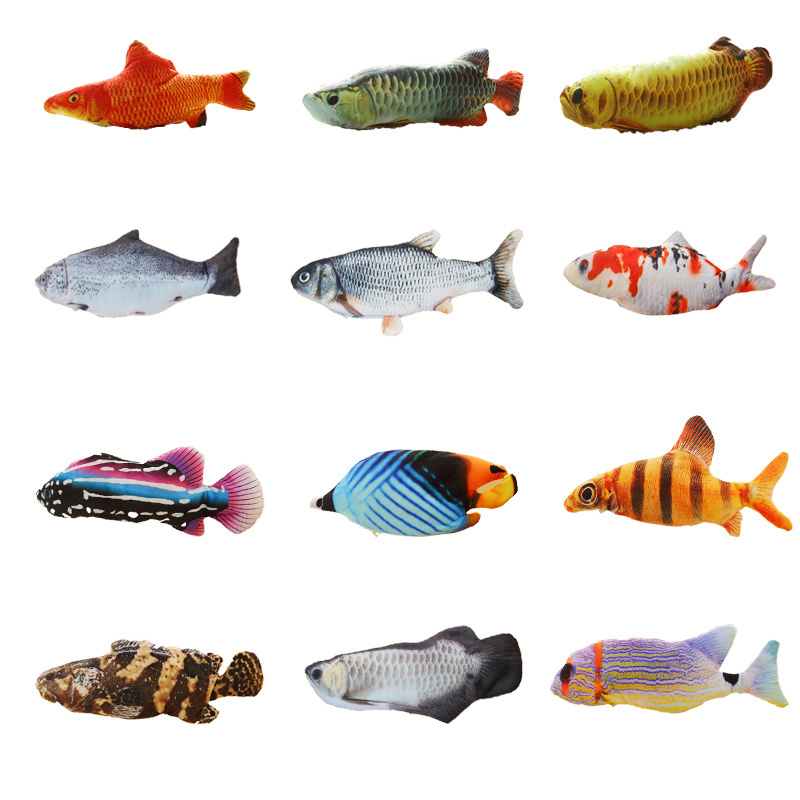 Eco friendly Best robotic electric automatic pet cat fish toys  USB interactive catnip Flopping fish cat motion toy 2020