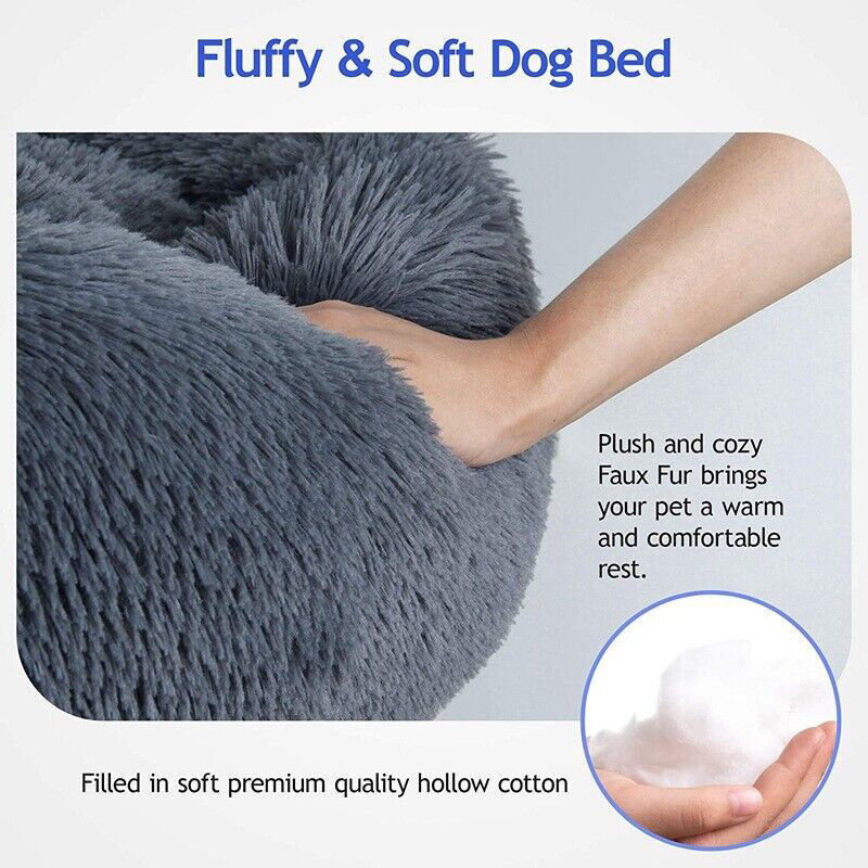 Luxury Memory Foam Cheap Plush Orthopedic Chew Proof Large Donut Pet Dog Beds  & Accessories Washable Fur Furniture Suppliers