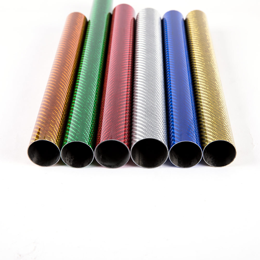 Color custom carbon fiber tube, support pattern customization,fiber tubes 10mm 12mm 18mm 20mm