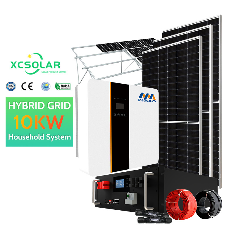 6-10kw 5KW Low Price PV Solar Photovoltaic Energy Hybrid System with Battery And Inverter Solar Panel Roof System For Your Home