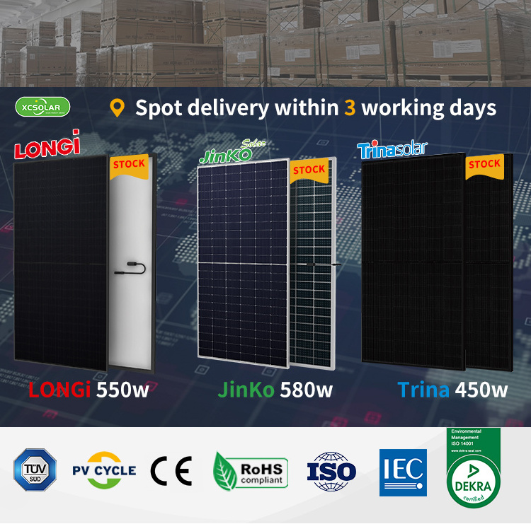 Longi Jinko Vendors Paneles Solares Costos 550w 1000w 710 watt 580w Price Home Roof Bifacial Topcon Half Cells Mono Solar Panels