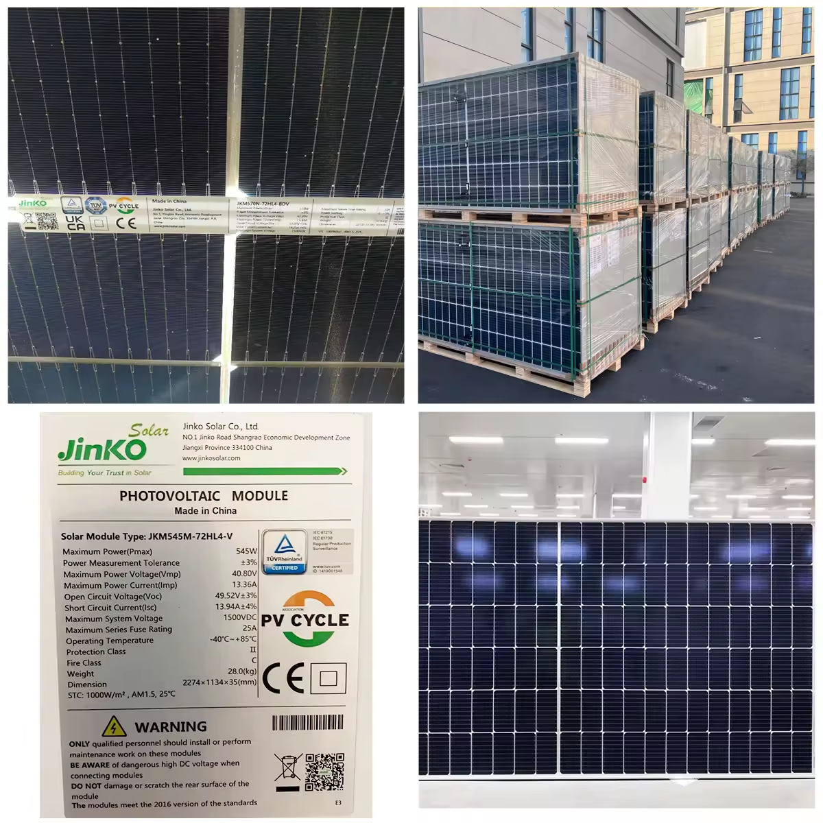 Jinko Tiger Neo N type Double Glass 600w 580w 575w 560 585 Watt Mono Solar Panels 700watt 550w Photovoltaic Panneaux Solaires