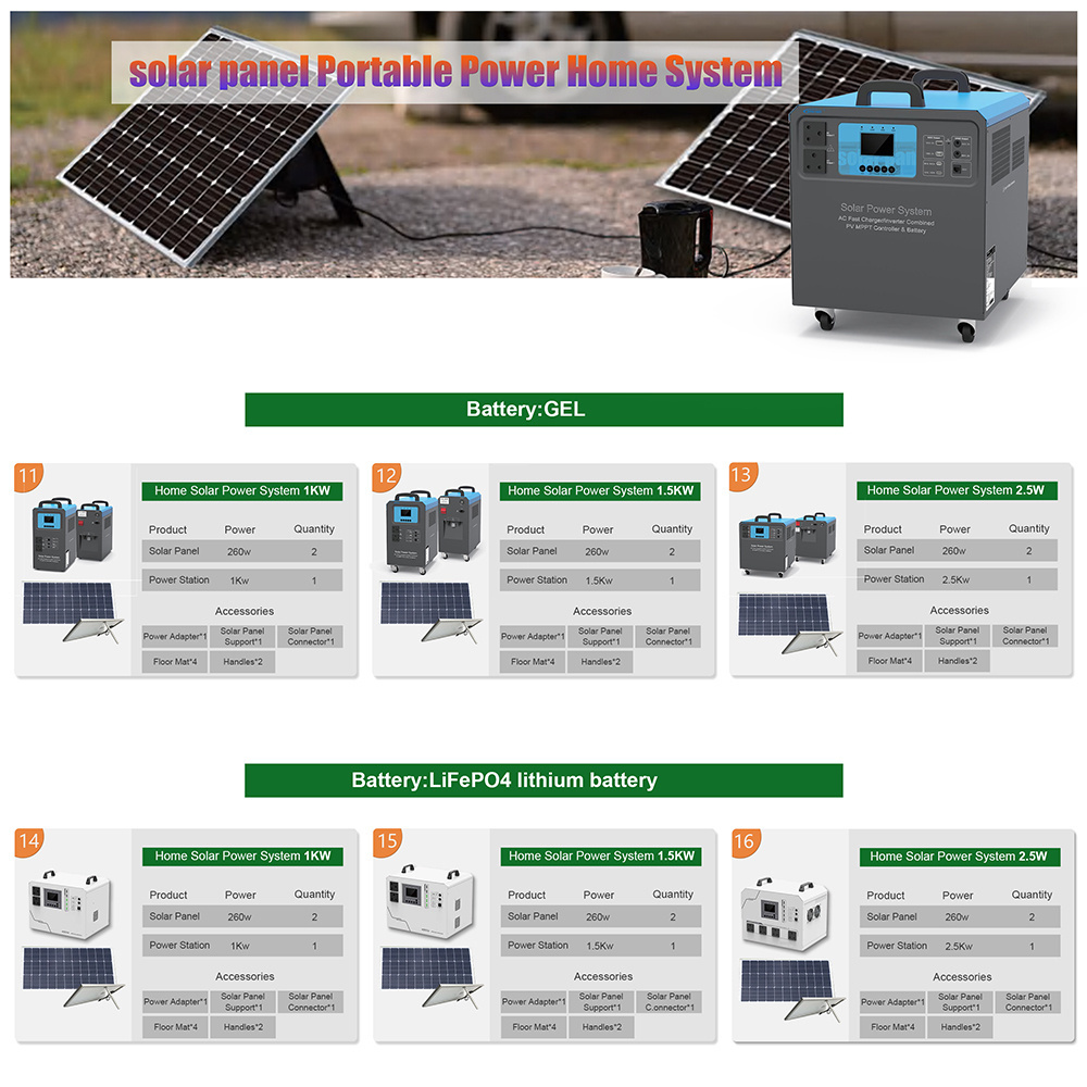 Off Grid 5000W Solar Generator Motor 3000w 1Kw Hybrid 1.5 KVA Solar System Solar Panel Energy System Complete Kit for Home//