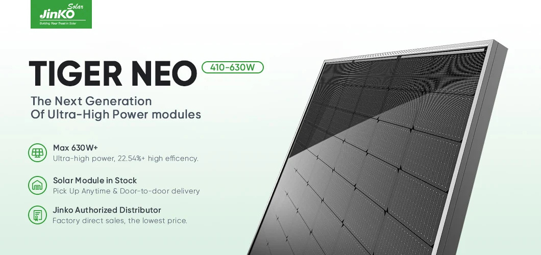 Jinko Tiger Neo Solar Panel Qcells 1000 Watts 550W 560W 565W 570W 575W 580W Hjt BIPV PV Energy Array N-type Solar Power Panel//