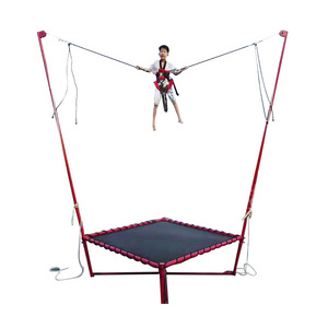 2023 modern popular amusement park children outdoor bungee jumping trampoline with seat belt