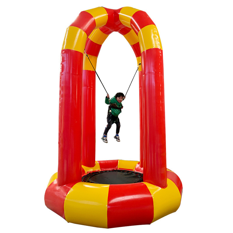 2023 modern popular amusement park children outdoor bungee jumping trampoline with seat belt