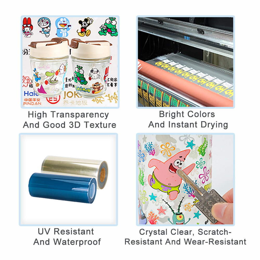 Xcellent UV DTF A and B Transfer Film Roll DTF AB Film PET Sticker Film for UV Printer Digital Printing