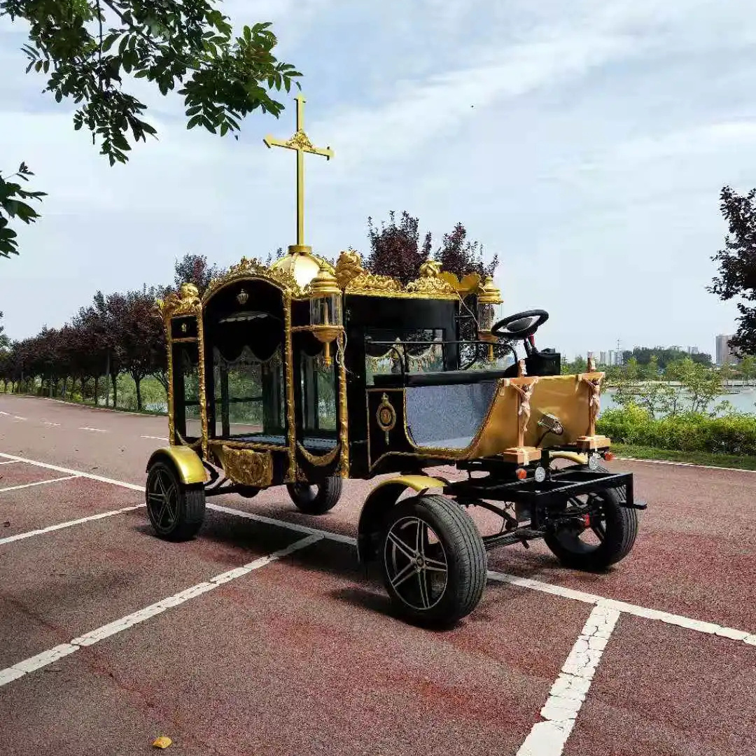 Elegant Funeral Horse Carriage with Rear Loading Cabin Dignified Farewell Transport