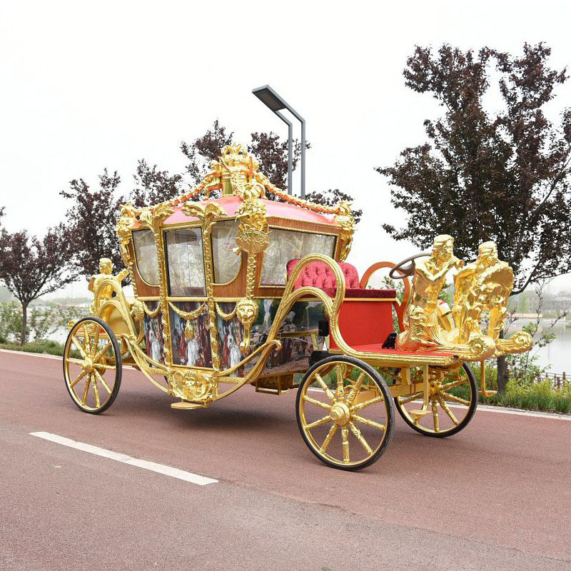 Electric hoseless carriage for tourism gold state coach for sale