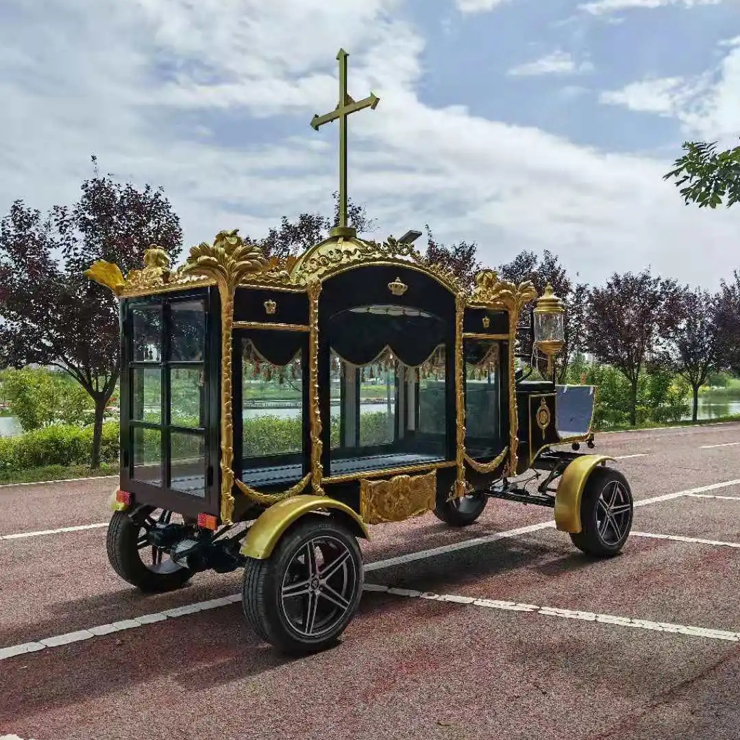 Elegant Funeral Horse Carriage with Rear Loading Cabin Dignified Farewell Transport