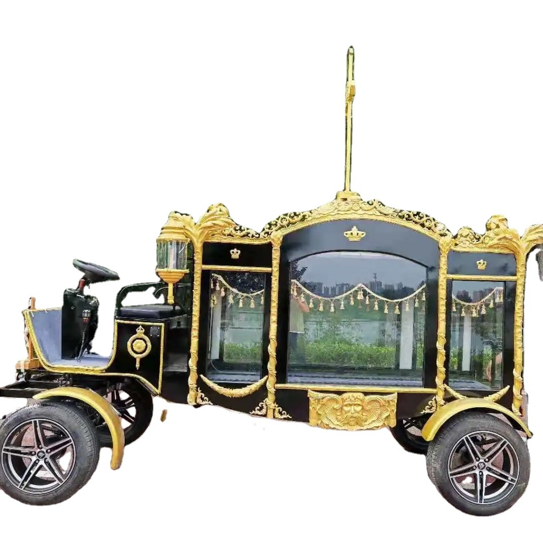 Elegant Funeral Horse Carriage with Rear Loading Cabin Dignified Farewell Transport