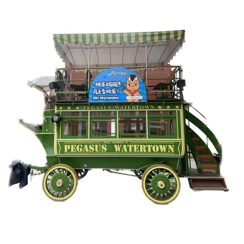 double floor horse drawn carriages pegasus watertown custom design chuck wagon