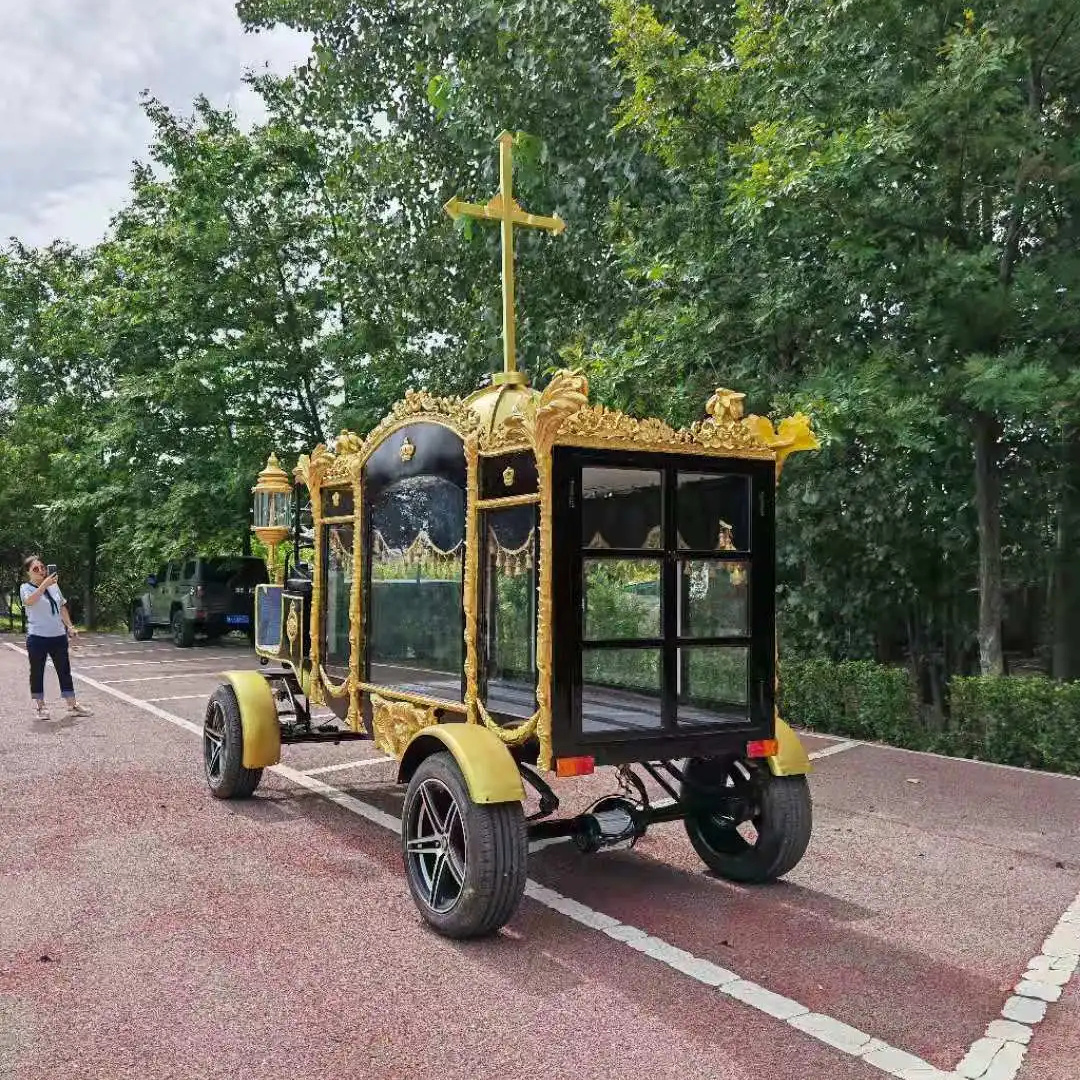 Elegant Funeral Horse Carriage with Rear Loading Cabin Dignified Farewell Transport