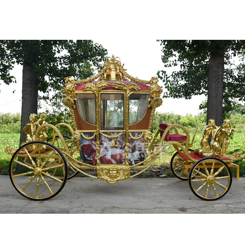 Electric horse carriage  gold state coach for sale