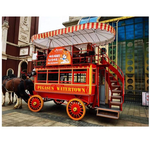 12 seats horse drawn chuck wagon traditional horse carriage with double floor passenger seats for sightseeing tourism