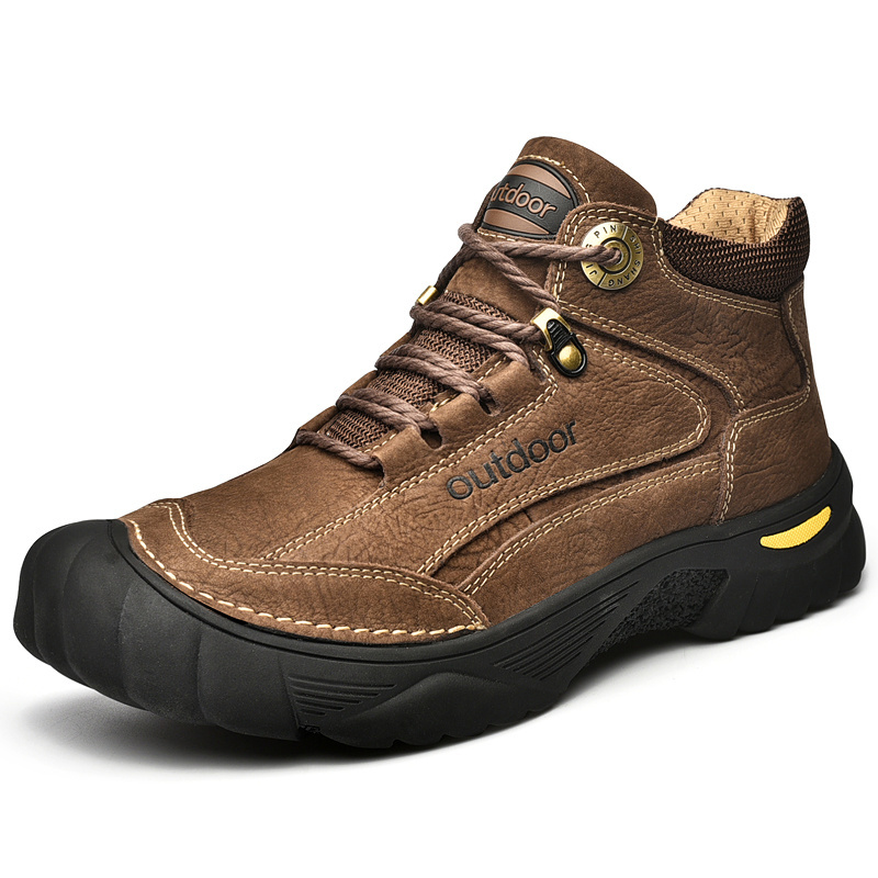 High Quality Leather Outdoor Waterproof  High Top Boots Trekking Boots Hiking Shoes for Men