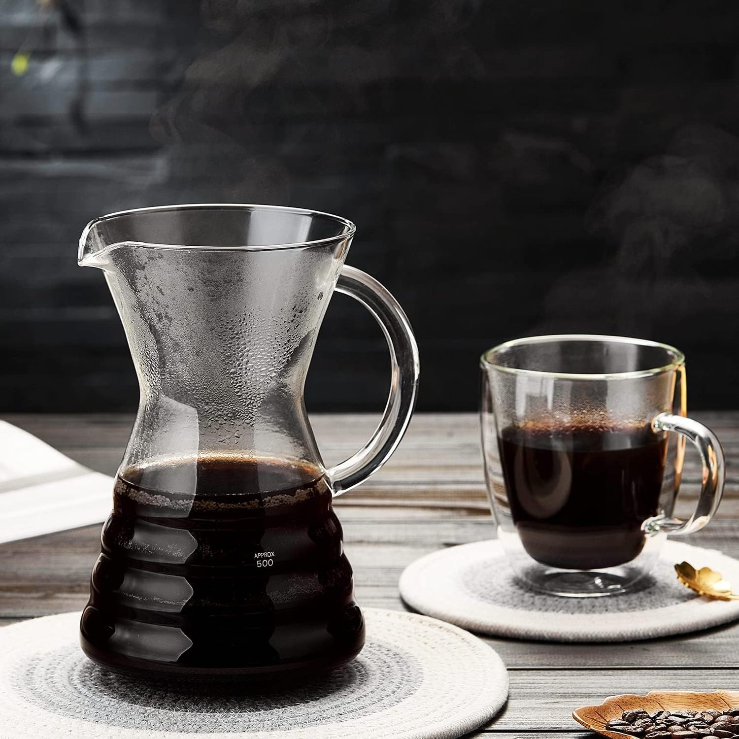 High Quality 800ml 27oz Paperless Borosilicate Glass Carafe Manual Coffee Dripper Brewer Glass Pour Over Coffee Maker