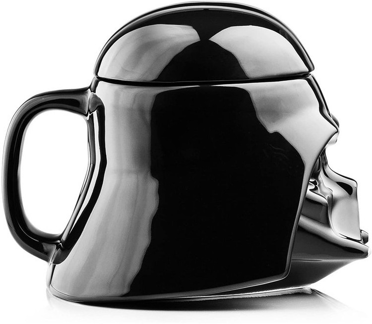 Hot selling creative cartoon black Darth Vader ceramic coffee mug with lid