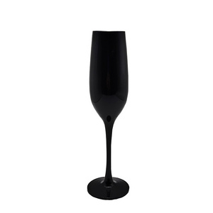 Wholesale Hand Blown Plating Black Colored Wine Glasses