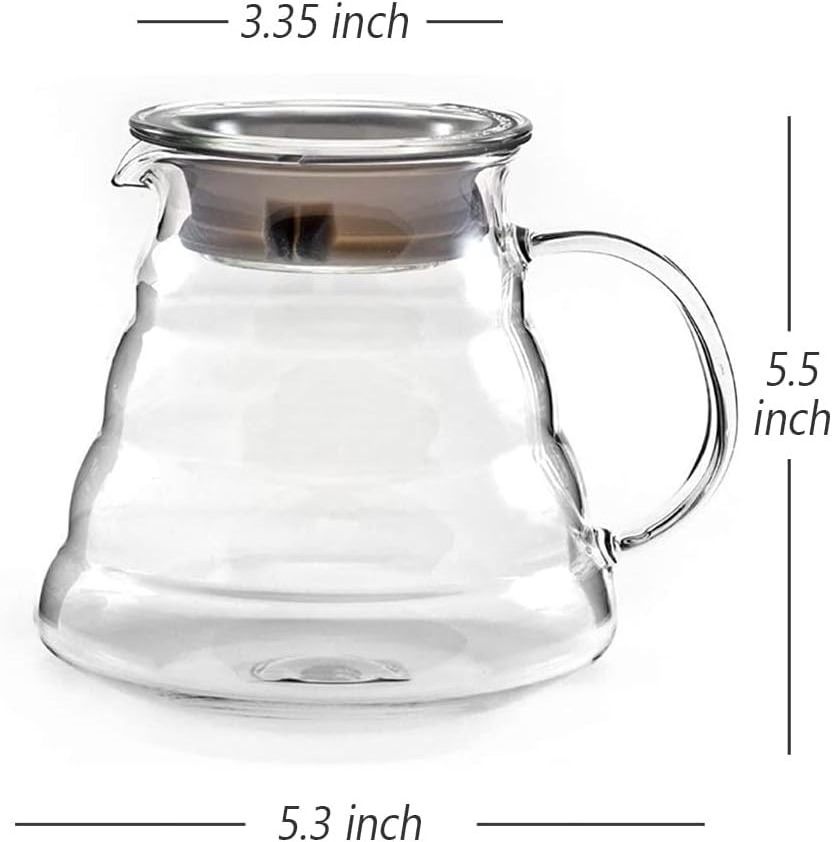 Custom Made Wholesale Clear Borosilicate Glass Pour Over Coffee Maker Heat resistant Coffee Glass Pot Cloud Coffee Sharing Pot