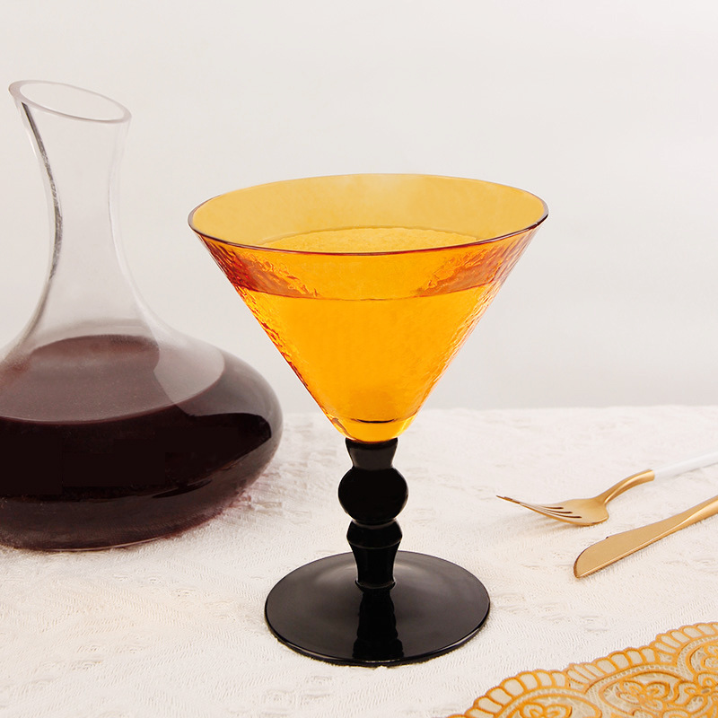 Medieval stemware Vintage hammer amber Creative goblet glasses red wine glass set Champagne glass Cocktail glass