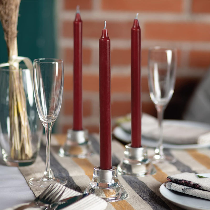 12 inch Straight Unscented Taper Candles Pack of 4 Slow Burning Smokeless Long Candlesticks