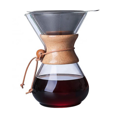 Classic Series Reusable 304 Stainless Steel Filter Manual Coffee Dripper Brewer Drip Glass Pour Over Coffee Maker