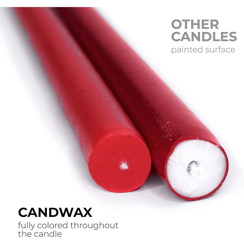 12 inch Straight Unscented Taper Candles Pack of 4 Slow Burning Smokeless Long Candlesticks