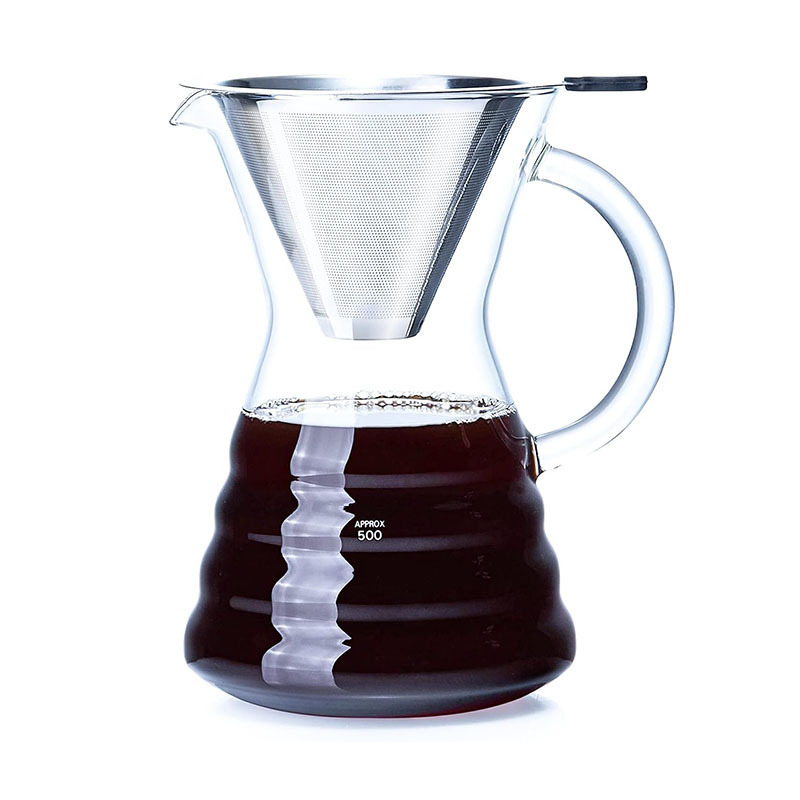 High Quality 800ml 27oz Paperless Borosilicate Glass Carafe Manual Coffee Dripper Brewer Glass Pour Over Coffee Maker