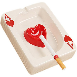 Creative Ceramic Cigarette Ashtray Tabletop Portable Modern Ashtrays Poker A Cigar Ashtray for for Home office