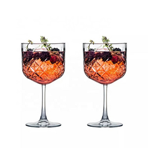 Wholesales Custom Glassware Manufacturers Vintage Engraved Crystal Wine Glasses Water Drinking Goblet White Wine Glasses