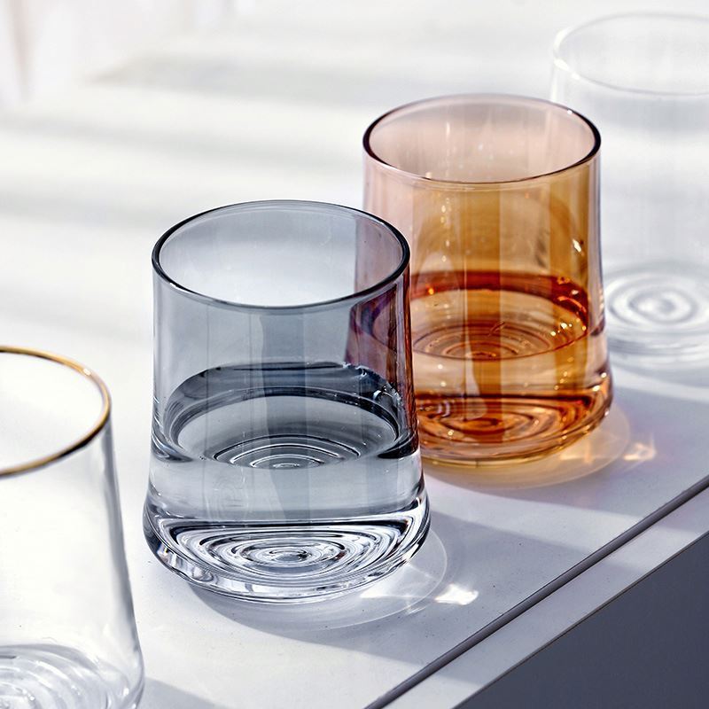 Hot selling colored glass wine cup cups 350ml glass set drinking manufacturers for home use