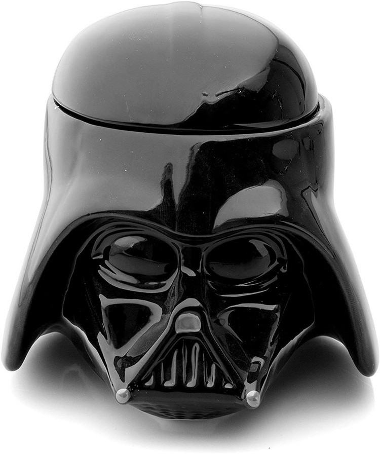 Hot selling creative cartoon black Darth Vader ceramic coffee mug with lid