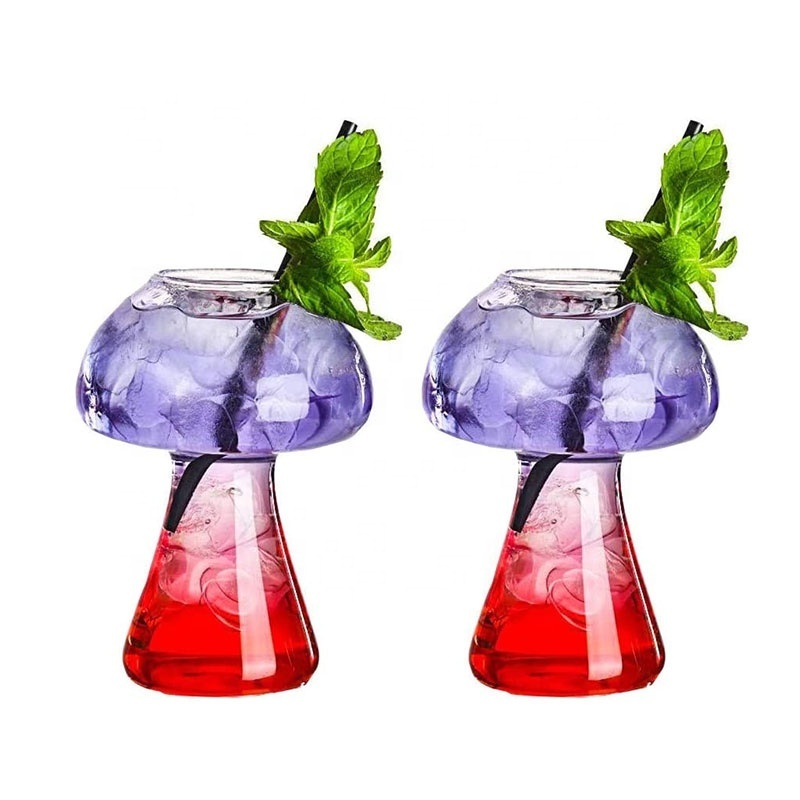 KTV Bar Club Creative Cocktail Glass Cup Novelty Mushroom Shaped Cocktail Glass Drinking Cups Wine Glasses