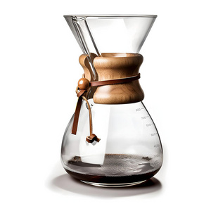 Big small size custom double wall unusual heat resistant classic Coffee pot glass Pour over coffee maker with brewer