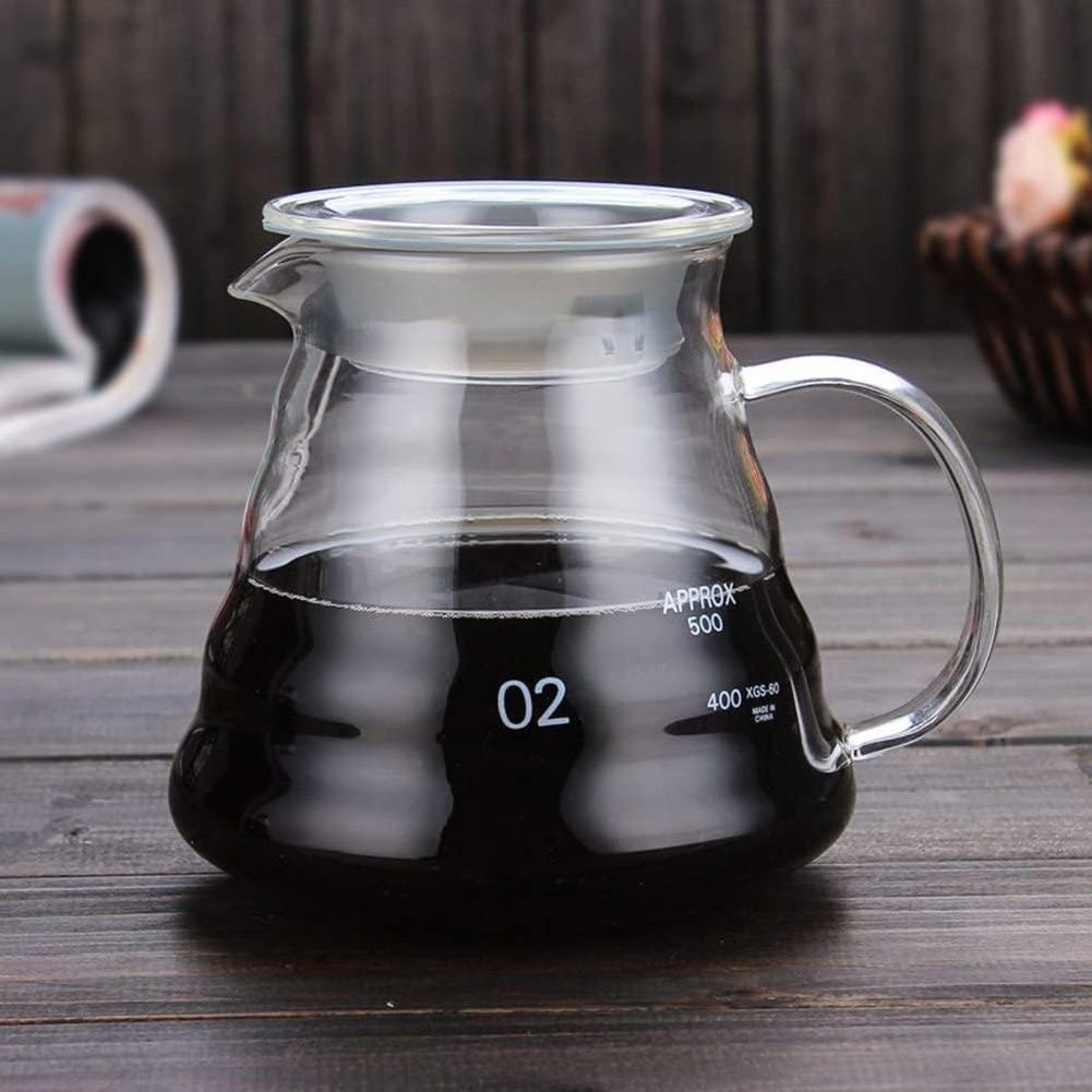 Custom Made Wholesale Clear Borosilicate Glass Pour Over Coffee Maker Heat resistant Coffee Glass Pot Cloud Coffee Sharing Pot