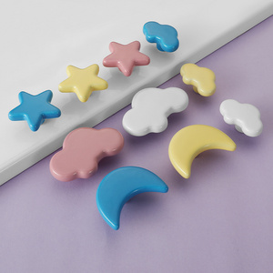 Hot Selling Colorful Kids Love Cute Star Shape Bedroom Furniture Hardware Dressing Ceramic Children Handle