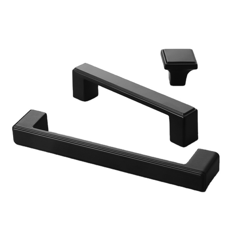 Modern Metal 96mm Matt Black Bedroom Handle Cabinet Kitchen Furniture Door Handle