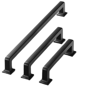 American style 128mm Zamak Black Square Kitchen Cabinet Handle Furniture Hardware Handle For Cabinet