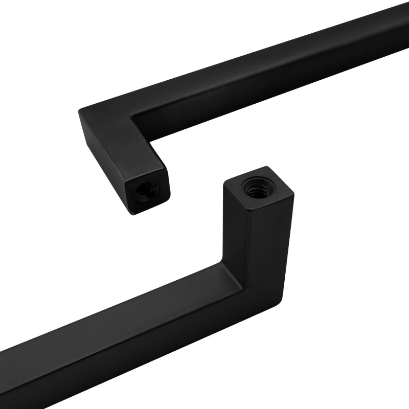 Solid Square Bar Cabinet Handle Black 12.6 Inch/320mm Screwhole Distance Pack of 10 for Kitchen Cupboard Handles