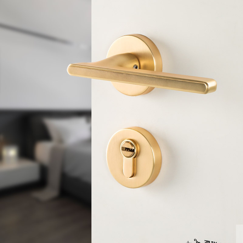 Gold color New Development Design Handle Indoor Silent Door Lock